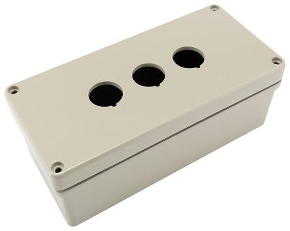 Eaton Pebble Grey Aluminium RMQ-Titan Push Button Enclosure - 3 Hole 22 mm Diameter