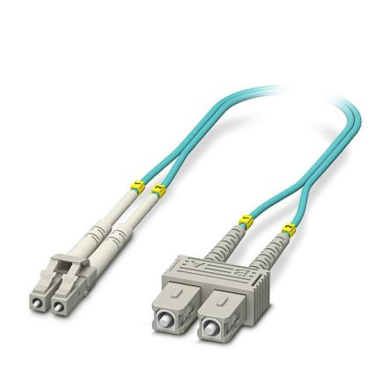 Phoenix Contact OS2 Patch Cable Fibre Optic Cable, 125 μm Low Smoke Zero Halogen, Aqua, 2 m