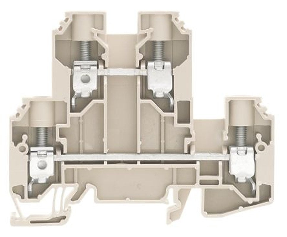 Weidmüller 1186740000 W Series Double Level Terminal Block Dark Beige, 10mm², 2-Level, Screw