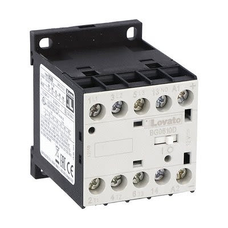 Lovato 11BG Contactor, 48V Coil, 3-Pole, 2.5 kW 48V, 1 NO, 440V