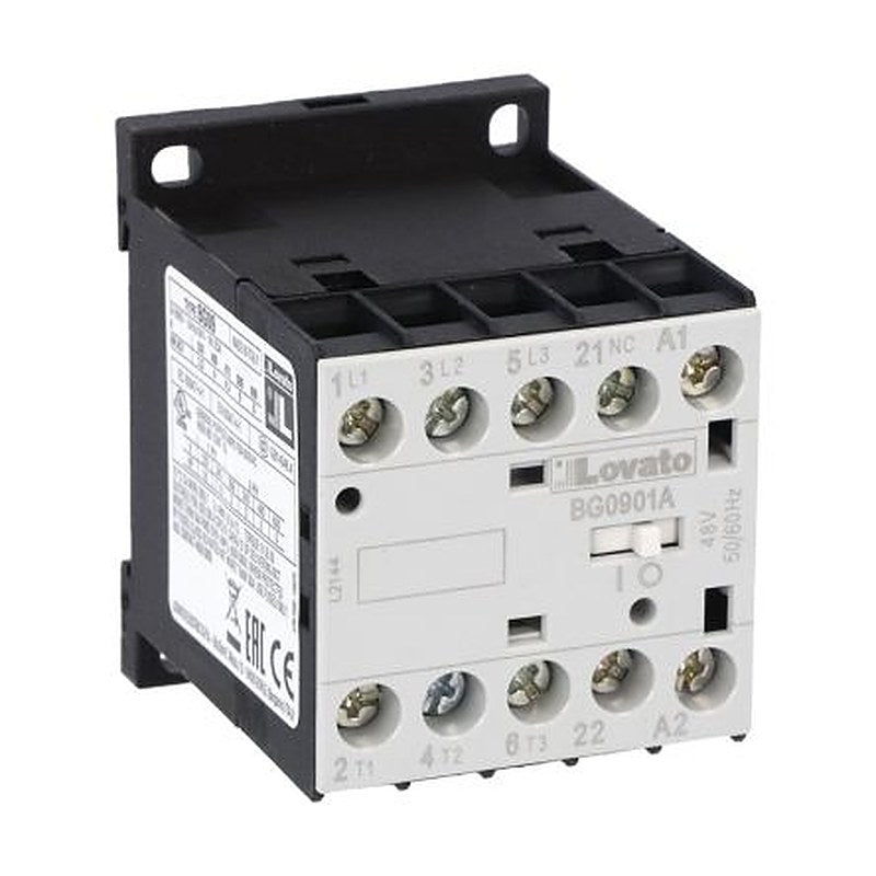 Lovato BG Contactor, 24V ac Coil, 3-Pole, 9 A, 5 kW, 1 NC