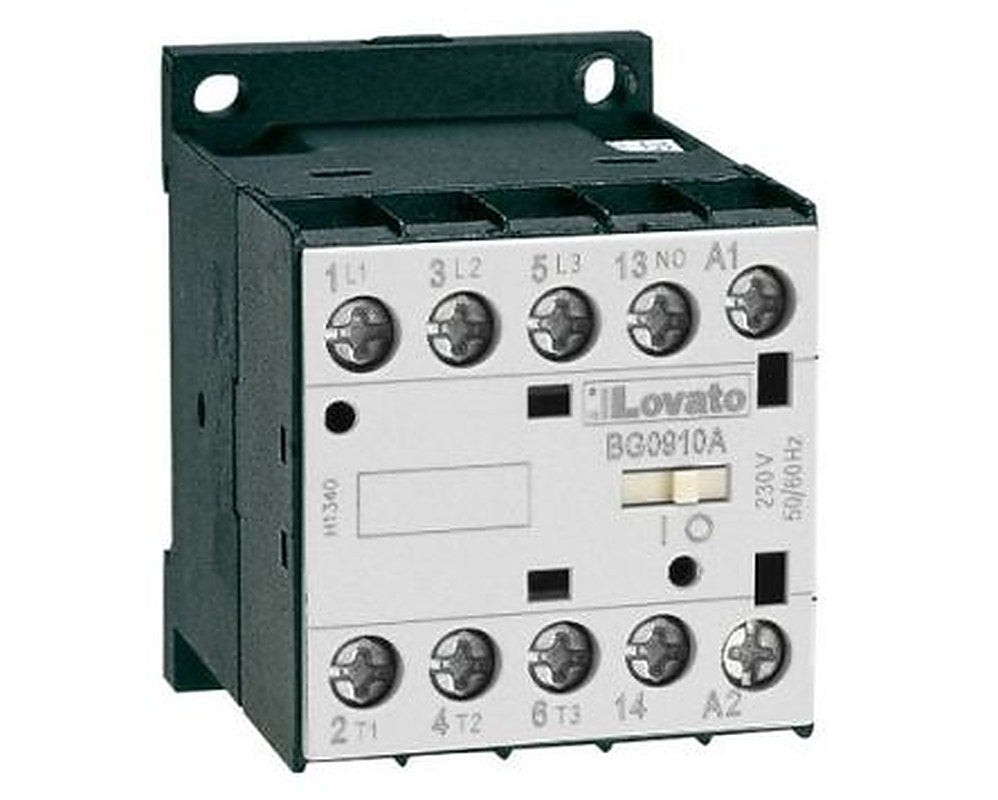 Lovato Contactor, 110V ac Coil, 3-Pole, 9 A, 5 kW, 1 NC