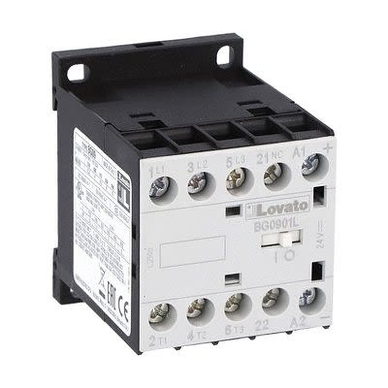 Lovato BG09 Contactor, 48V Coil, 3-Pole, 9 A, 4.5 kW, 1 NC, 440V