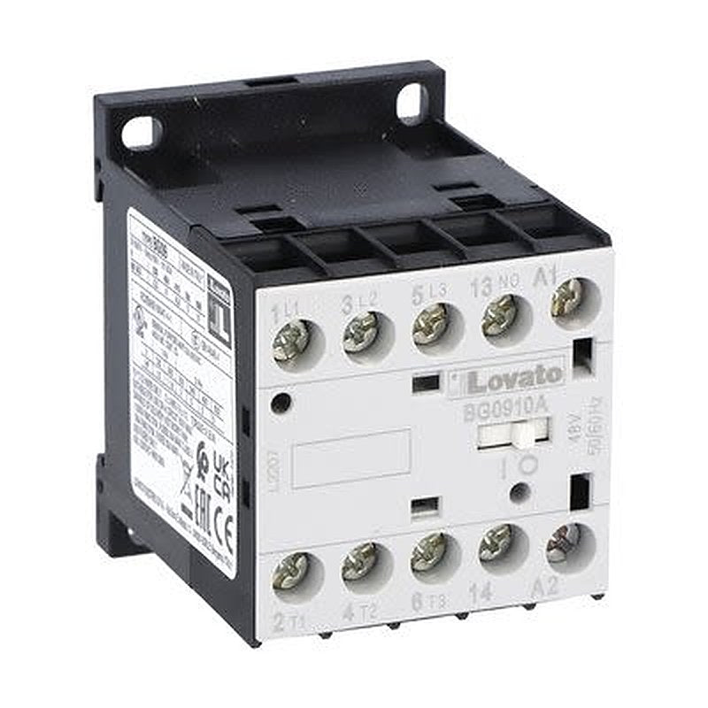 Lovato BG09 Contactor, 48V Coil, 3-Pole, 9 A, 4.5 kW, 1 NO, 440V