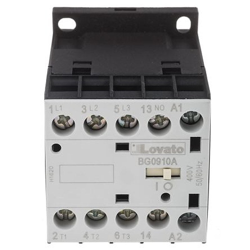Lovato BG Contactor, 400V ac Coil, 3-Pole, 9 A, 4 kW 400V ac, 3 NO/1 NO, 600V ac