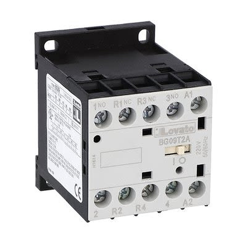 Lovato BG09 Contactor, 575V Coil, 4-Pole, 20 A, 15 kW, 2 NO/2 NC, 440V