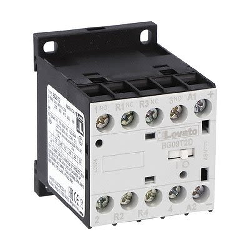 Lovato BG09 Contactor, 220V Coil, 4-Pole, 20 A, 15 kW, 2 NO/2 NC, 440V