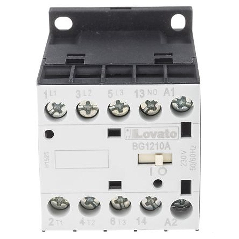 Lovato BG Contactor, 230V ac Coil, 3-Pole, 12 A, 5.5 kW 230V ac, 3 NO/1 NO, 600V ac