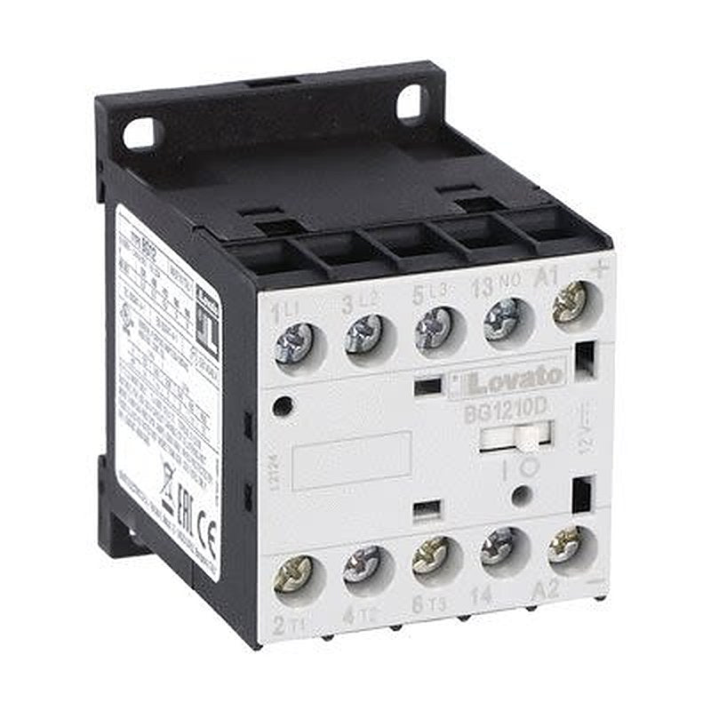 Lovato 11BG Contactor, 12V dc Coil, 3-Pole, 12 A, 5.5 kW, 1 NO, 440V