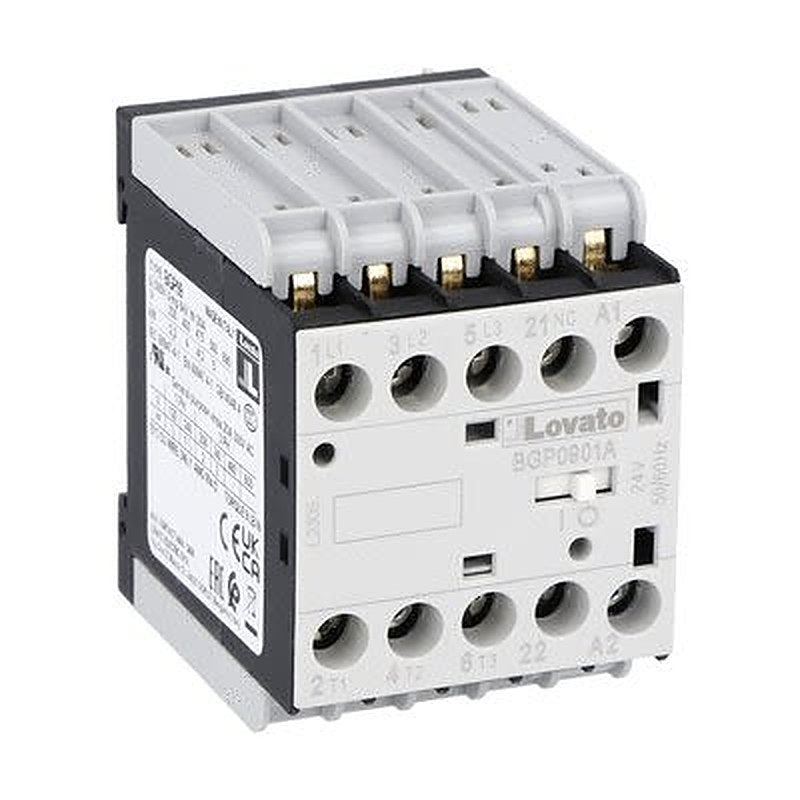 Lovato BGP09 Contactor, 48V Coil, 3-Pole, 9 A, 5 kW, 1 NC, 690V