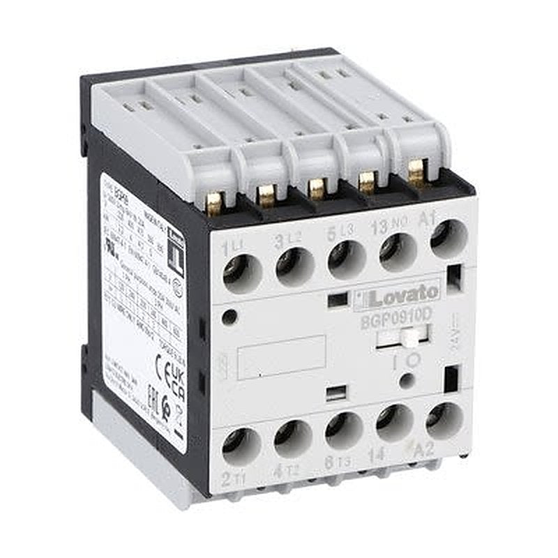 Lovato BGP09 Contactor, 60V Coil, 3-Pole, 9 A, 5 kW 60V, 1 NC, 500V