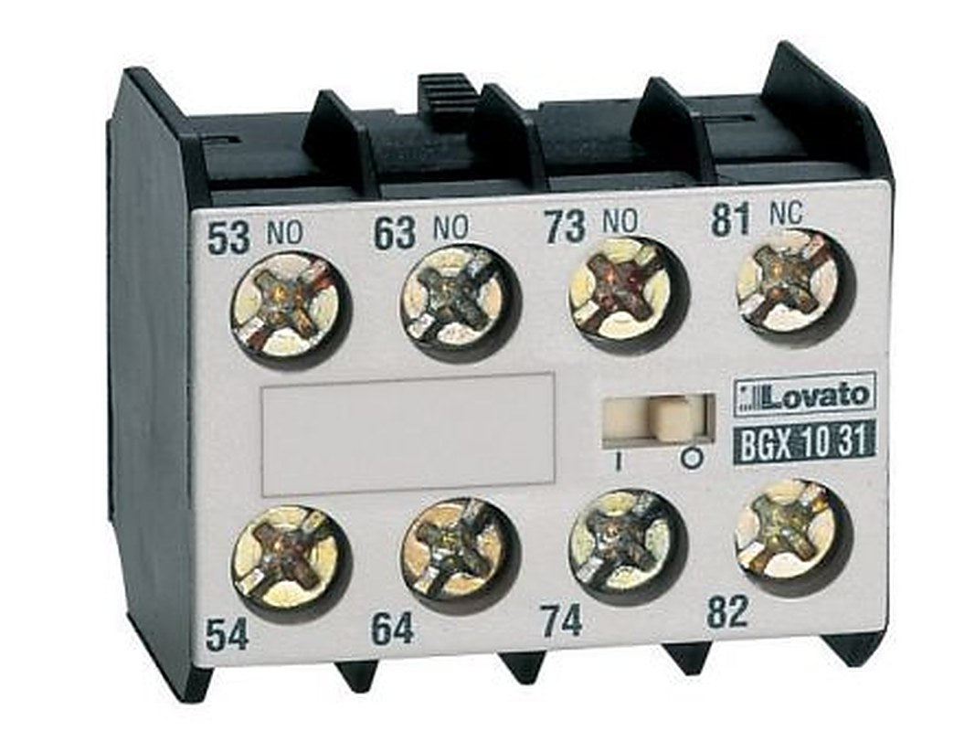 Lovato Auxiliary Contact, 4 Contact, 1 NO/3 NC, BGX10, Front, 10 A, 11BGX1013
