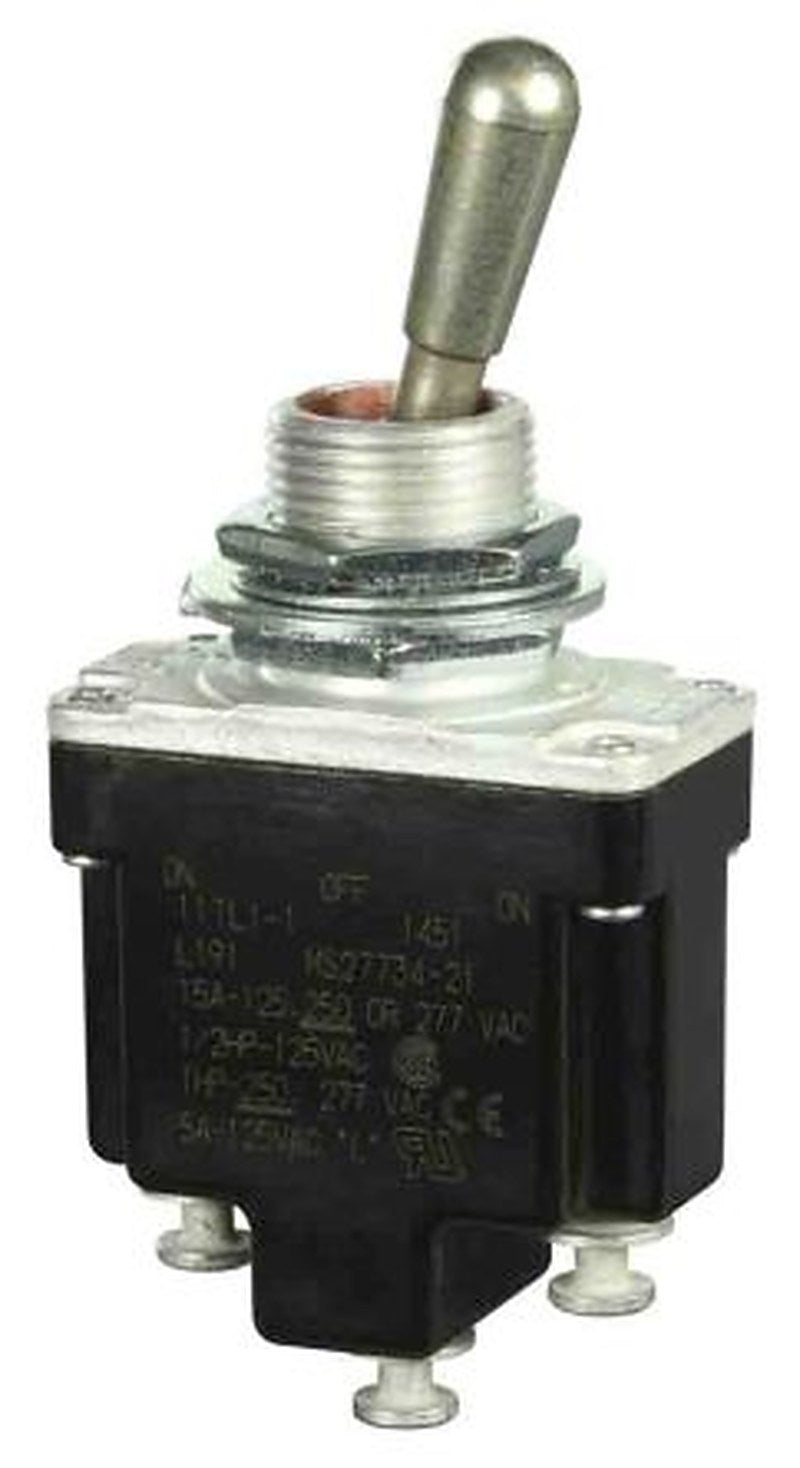 Honeywell Toggle Switch, Bushing Mount, On-Off-On, SPDT, Solder Terminal, 28 V dc, 125 V ac