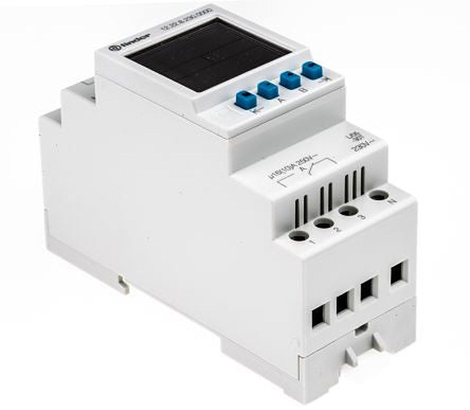 Finder Digital 12 DIN Rail Time Switch, 2-Channel 230V ac