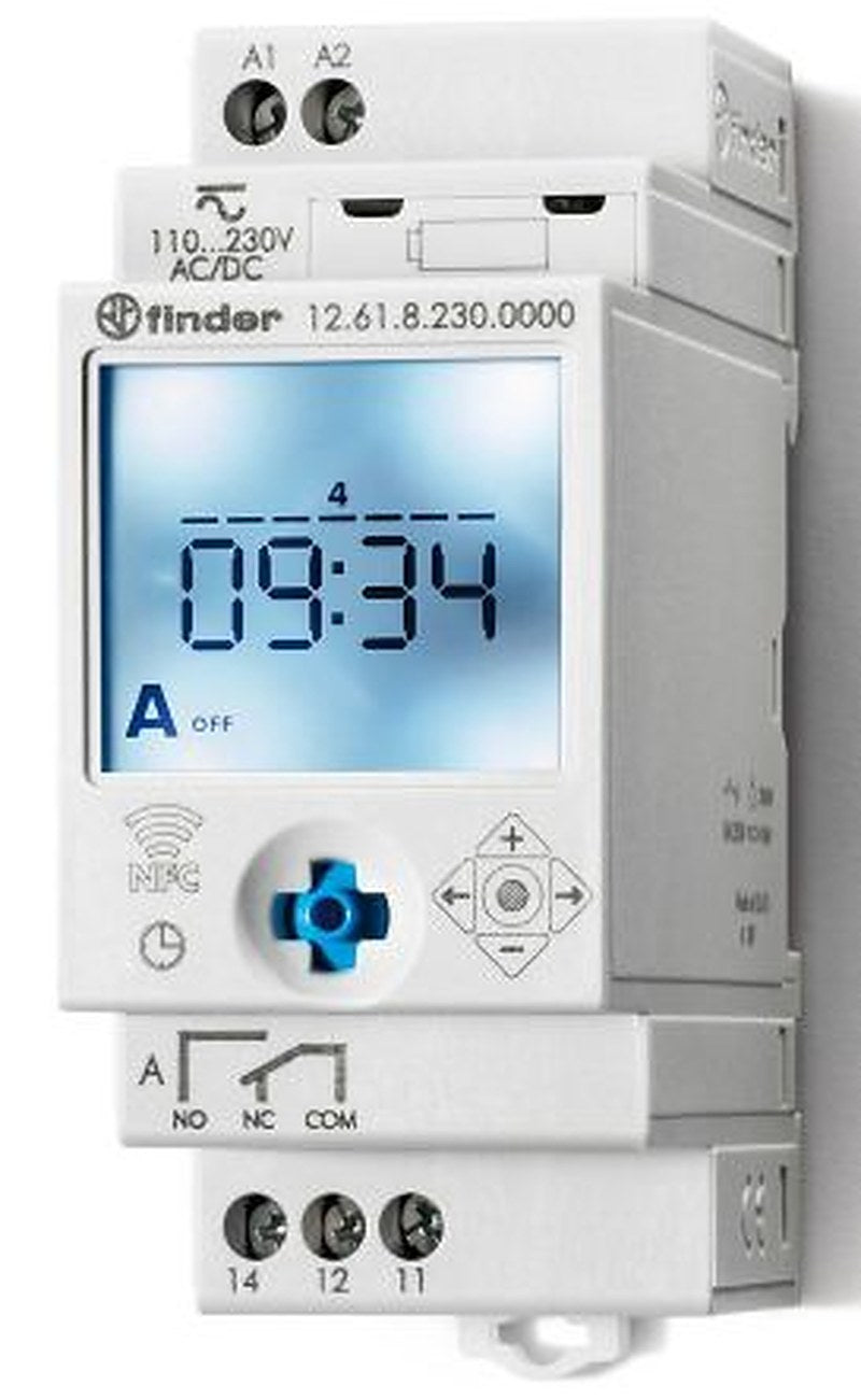 Finder Digital with NFC 12 DIN Rail Time Switch 230V ac/dc