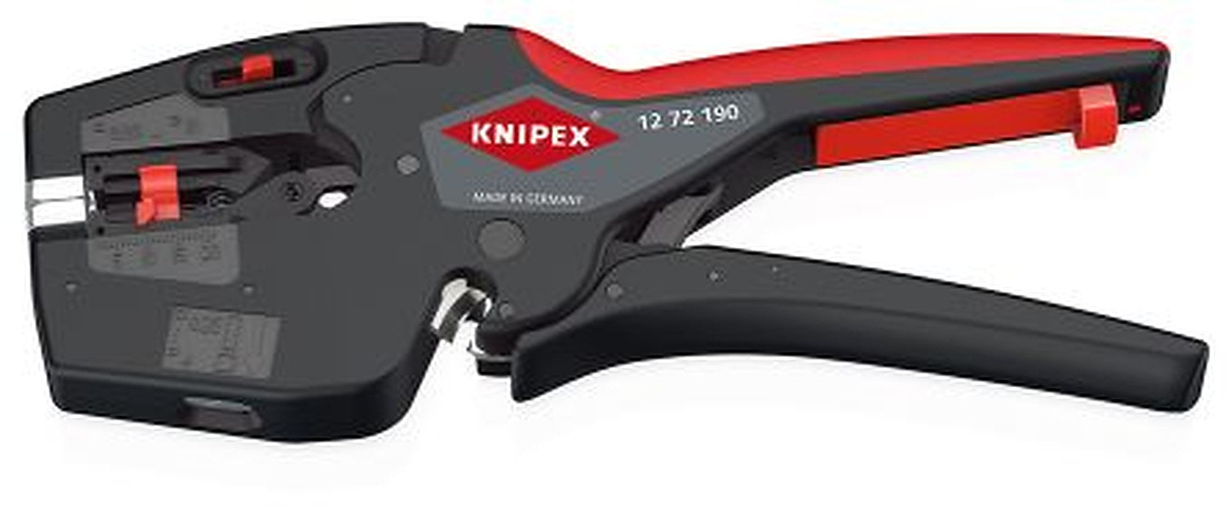Knipex 12 72 190 Series Single Core, Multi-Core Plastic Hand Grip, Non-Slip Automatic Stripper, 0.03 to 10 mm², 190mm