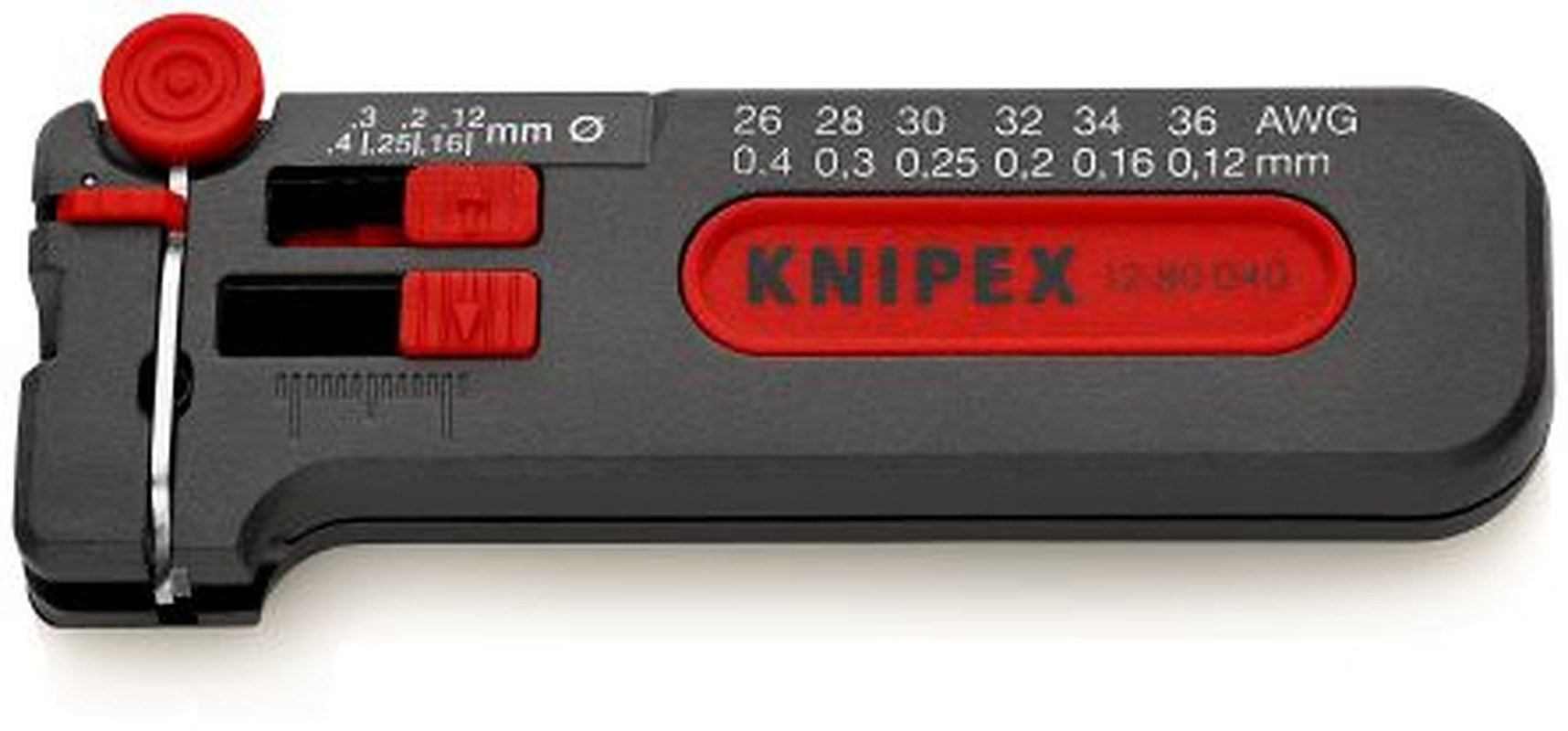 Knipex 12 80 040 Series Thin Conductors Insulated Mini Stripping Tool, 0.12 to 0.4 mm², 100mm Overall