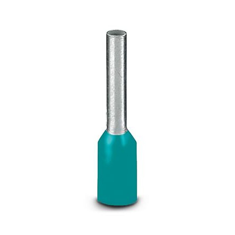 Phoenix Contact, AI Insulated Ferrule, 14.5 mm Pin Length, 1.5 mm Pin Diameter, Turquoise to 18 AWG Wire Size