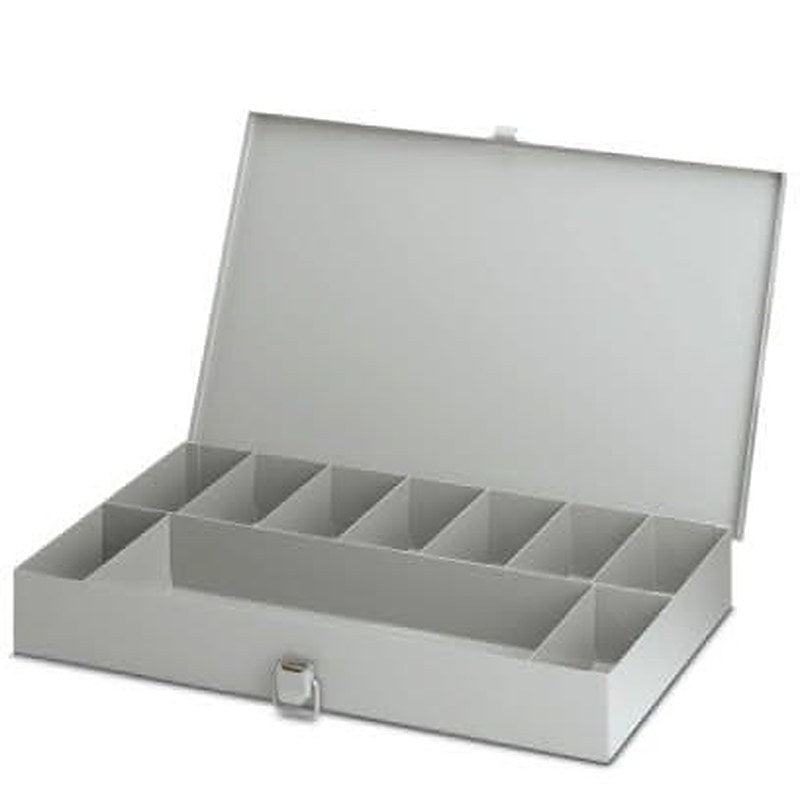 Phoenix Contact 10 Cell Grey Metal Compartment Box, 48 mm x 357mm x 48 mm
