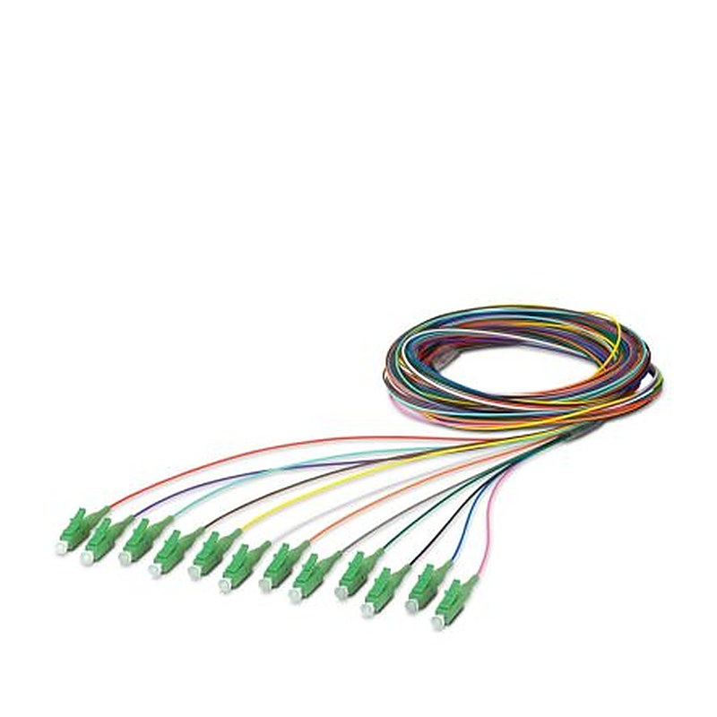 Phoenix Contact Single Mode Fibre Optic Cable, 125 μm Plastic, Green, 2.5 m