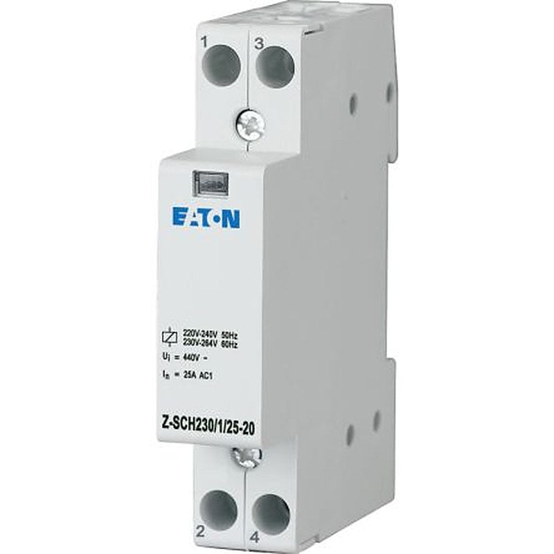 Eaton 1208 Contactor, 230V Coil, 2-Pole, 25 A, 7.2 W, 2 NO, 440V