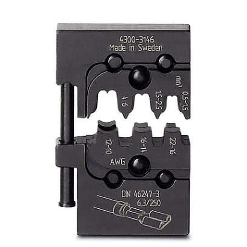 Phoenix Contact, CRIMPFOX-M SC 6/DIE 1212085 Crimp Die, Coaxial Type Slip-On Sleeve Black