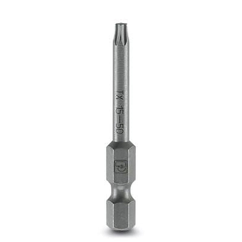 Phoenix Contact Screwdriver Bit, 6.35 mm Tip, T15 Tip, Torx Drive, 50 mm Overall 5-Piece
