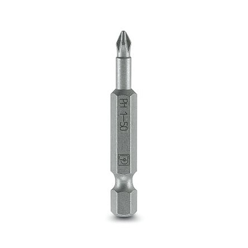 Phoenix Contact Driver Bit, 1/4 in Tip, Ph 1 x 50 mm Tip, Phillips Drive, 50 mm Overall 5-Piece