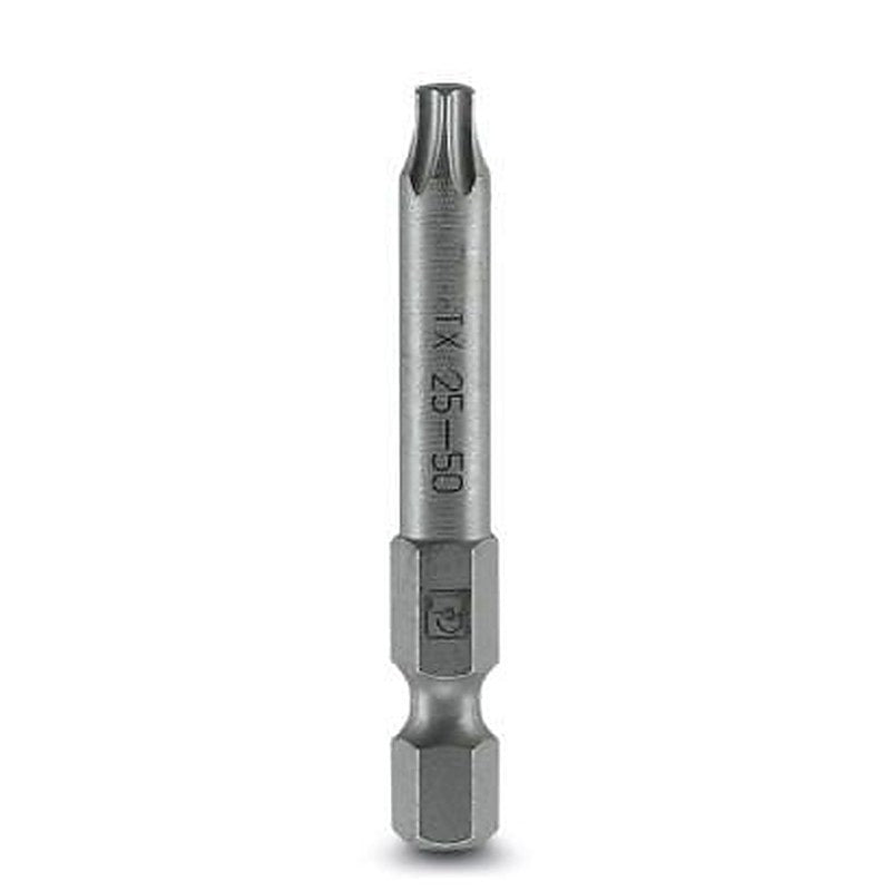 Phoenix Contact Screwdriver Bit, 6.35 mm Tip, T25 Tip, Torx Drive, 50 mm Overall 5-Piece