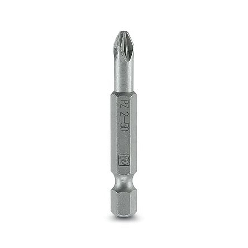 Phoenix Contact Driver Bit, 1/4 in Tip, PZ 2 x 50 mm Tip, Pozidriv Drive, 50 mm Overall 5-Piece