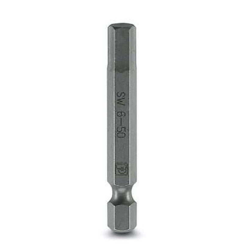 Phoenix Contact Hex Screwdriver Bit, 6 mm Tip, 6 mm Tip, Hex Drive, 50 mm Overall 5-Piece