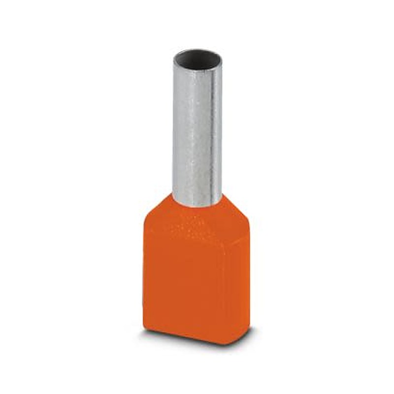 Phoenix Contact, AI-TWIN Insulated Ferrule, 12 mm Pin Length, 3.8 mm Pin Diameter, Orange to 12 AWG Wire Size
