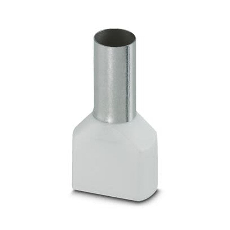 Phoenix Contact, AI-TWIN Insulated Ferrule, 16 mm Pin Length, 8.5 mm Pin Diameter, White to 6 AWG Wire Size