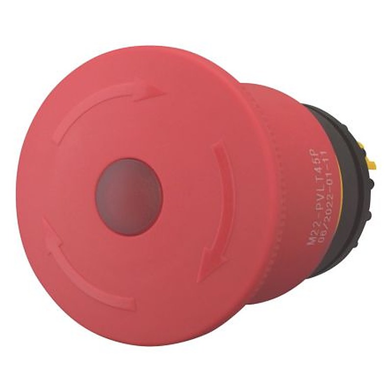 Eaton RMQ-Titan Series Turn to Release Illuminated Emergency Stop Push Button, Front Fixing, Base Fixing, 22 mm Cutout,