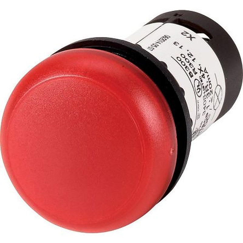 Eaton, C22, Panel Mount Red LED Indicator, 22.5 mm Cutout, IP69K, IP67, Dome, 24V
