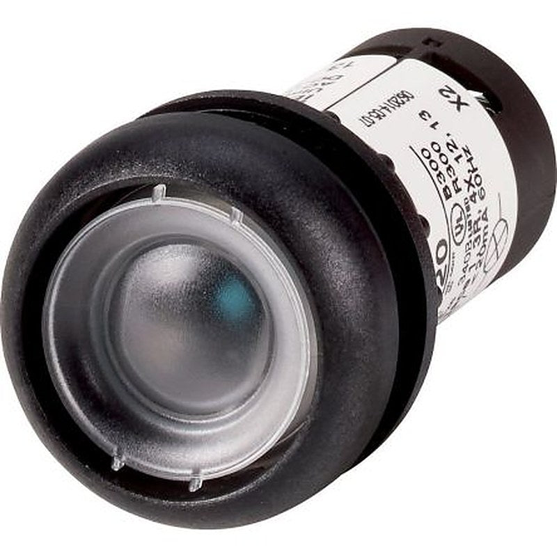 Eaton, C22, Panel Mount Red LED Push Button Switch, 22.5 mm Cutout, IP69K, IP67, Dome, 120V