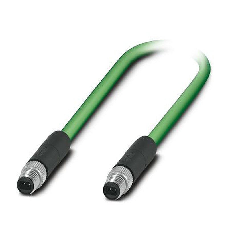 Phoenix Contact M8, 2 m Ethernet Cable, Green Screened Polyurethane Sheath