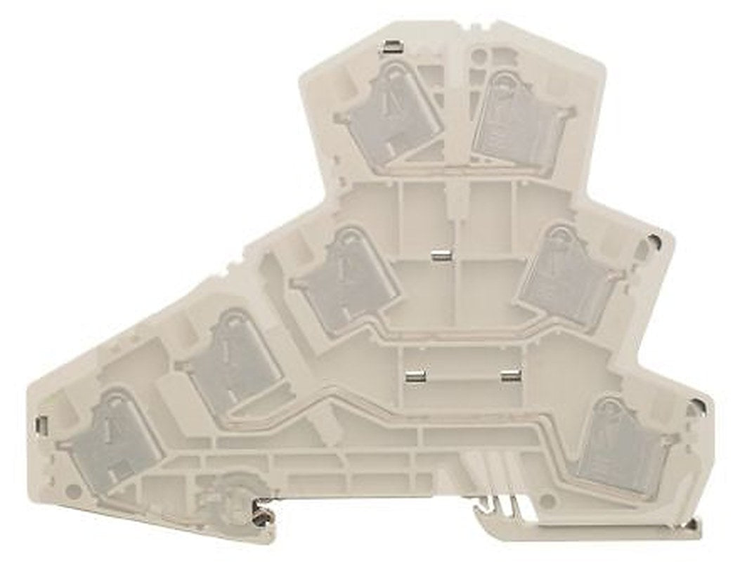 Weidmüller 1221350000 P Series DIN Rail Terminal Block Dark Beige, 0.5mm², 6 mm², 3-Level, Push-in