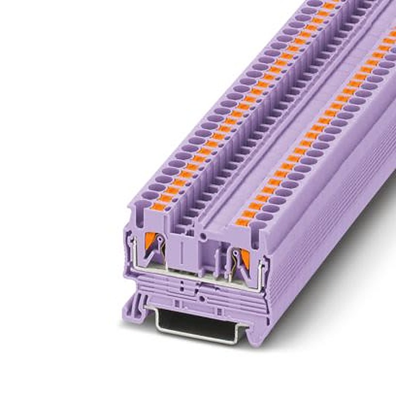 Phoenix Contact 1233140 PT Series Feed Through Terminal Block Violet, 2.5mm², 1-Level, Push-in, UKCA-EX, IECEx, EAC Ex,