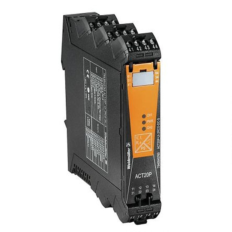 Weidmüller ACT20P Series Limit Signal Transmitter, Temperature Input, Relay Output, 264V Supply