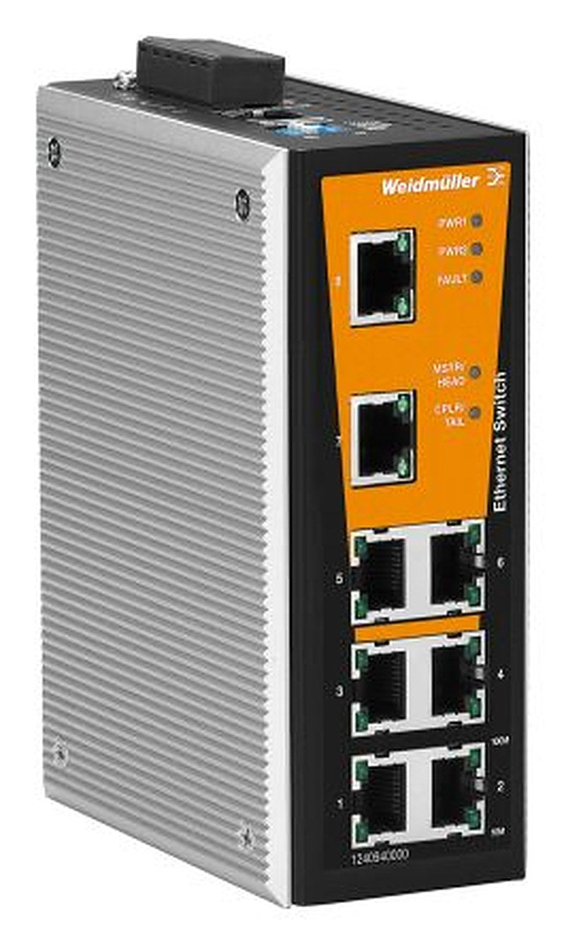 Weidmüller Weidmuller Value Line Series DIN Rail Ethernet Switch, 8, 100Mbps Transmission, 24 V