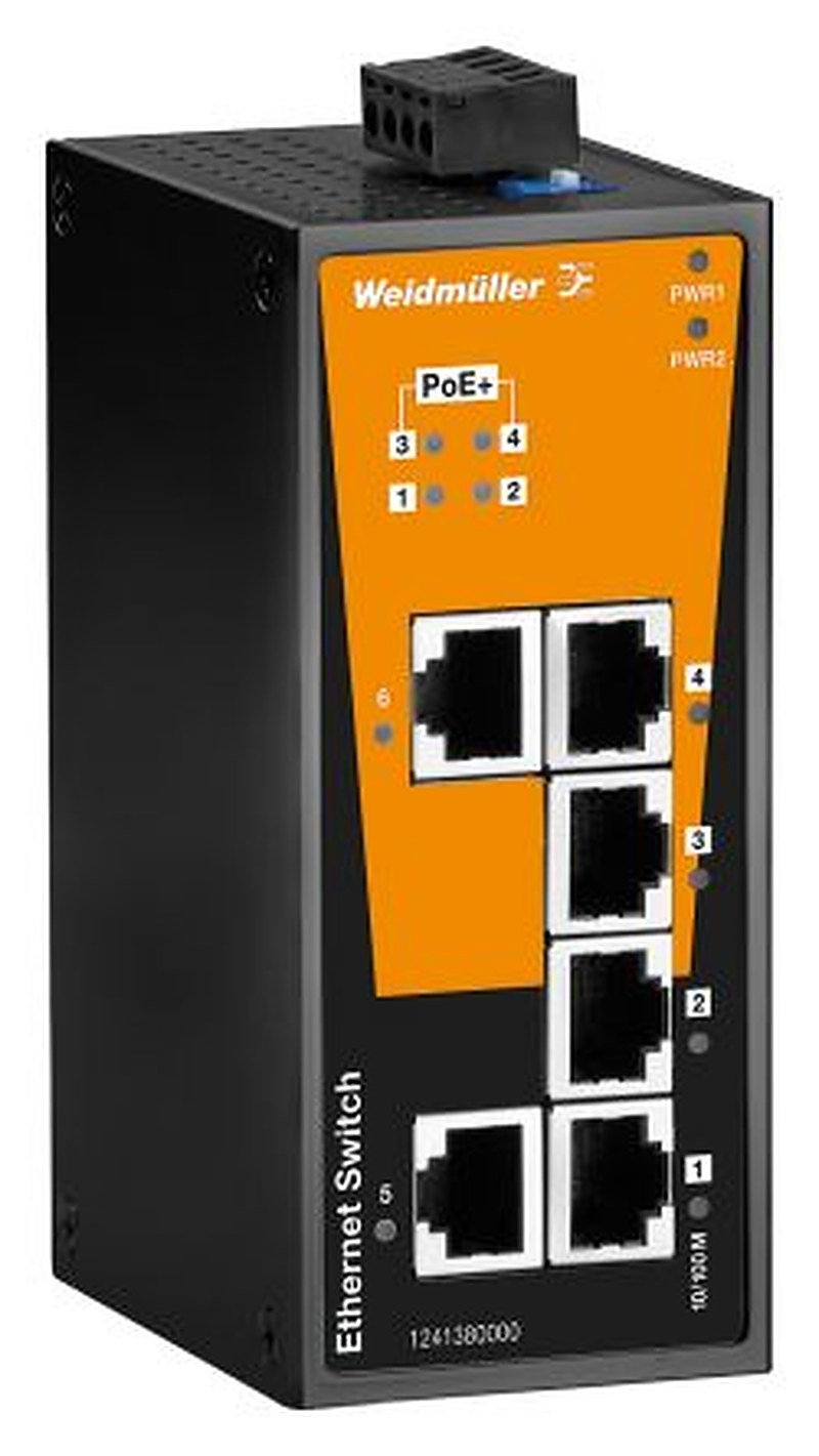 Weidmüller Weidmuller Value Line Series DIN Rail Unmanaged Ethernet Switch Ethernet Switch, 6, 100Mbps Transmission, 24