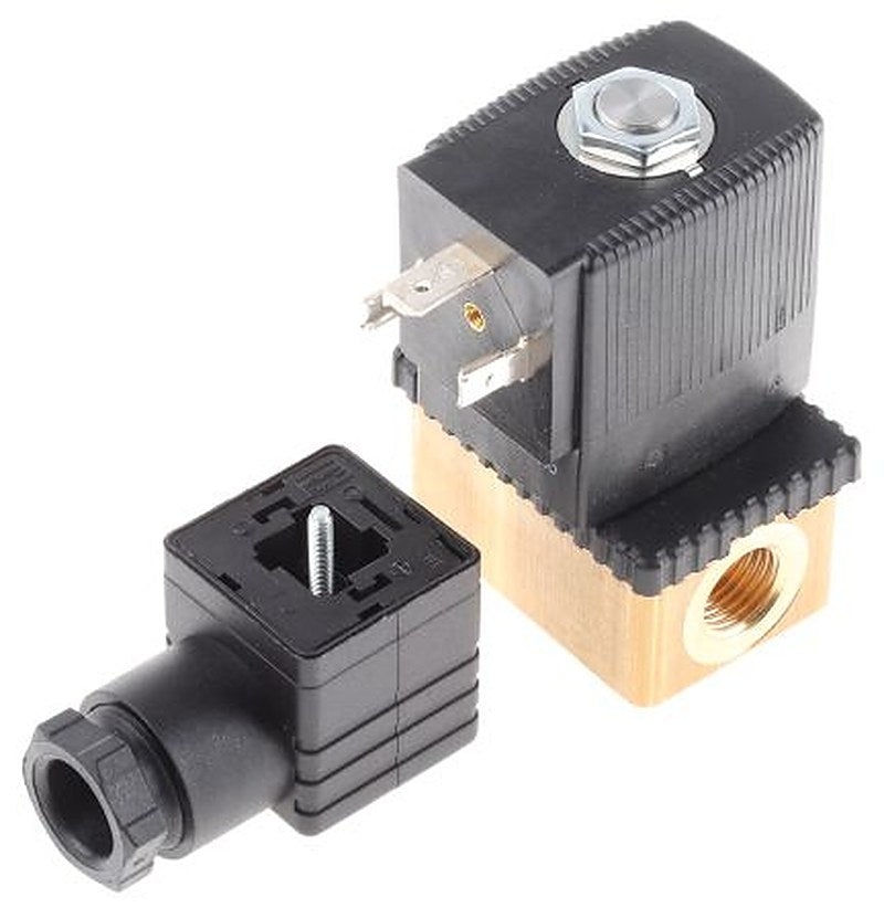 Burkert Solenoid Valve 125303, 2 Port, NC, 110V ac 6.35 mm, 6.35 mm