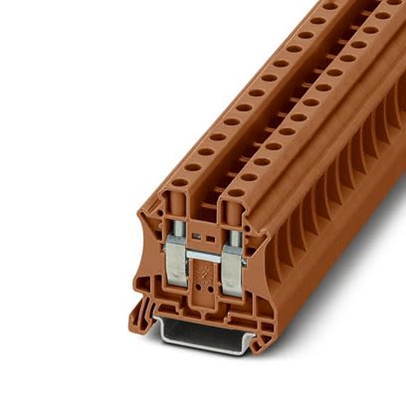Phoenix Contact 1272440 UT Series Feed Through Terminal Block Brown, 10mm², 1-Level, Screw