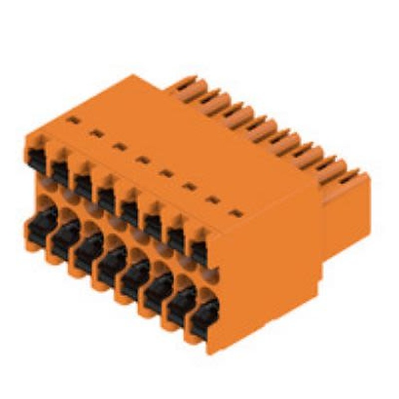 Weidmüller B2C/S2C 3.50 - 2-row Series Pluggable Terminal Block, 16-Contact, 2.5 mm Pitch, 1 Row, 1277340000