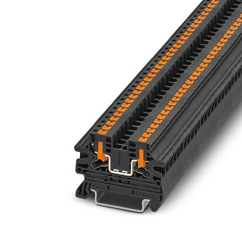 Phoenix Contact 1291482 PTV Series Feed Through Terminal Block Black, 2.5mm², 1-Level, Push-in, UKCA-EX, IECEx, EAC Ex,