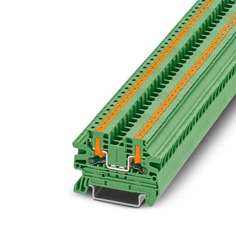 Phoenix Contact 1291485 PTV Series Feed Through Terminal Block Green, 2.5mm², 1-Level, Push-in, ATEX, IECEx