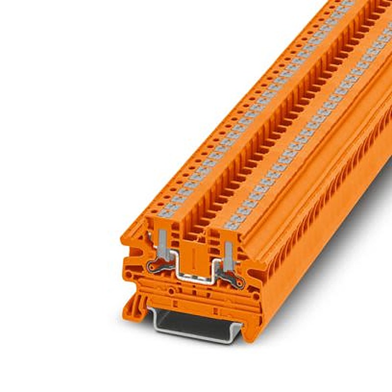 Phoenix Contact 1291488 PTV Series Feed Through Terminal Block Orange, 2.5mm², 1-Level, Push-in, ATEX, IECEx
