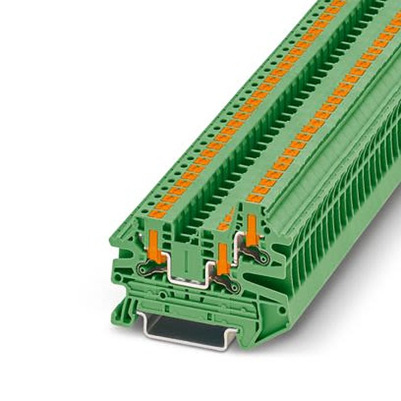 Phoenix Contact 1291498 PTV Series Feed Through Terminal Block Green, 2.5mm², 1-Level, Push-in