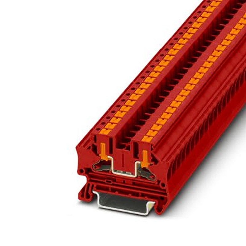 Phoenix Contact 1291847 PTV 4 RD Series Feed Through Terminal Block Red, 4mm², 1-Level, Push-in